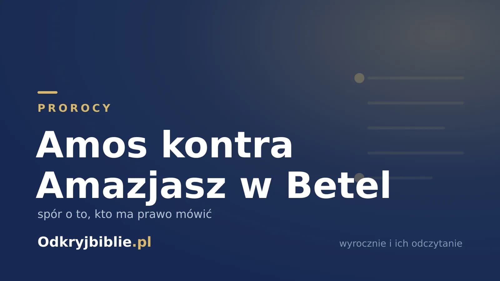 Amos kontra Amazjasz w Betel — spór o to, kto ma prawo mówić
