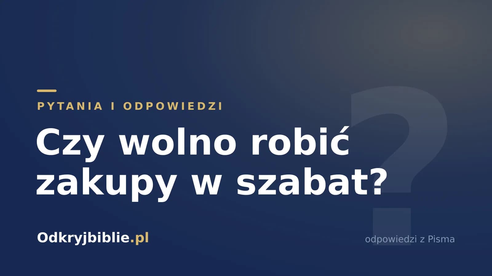 Czy wolno robić zakupy w szabat?