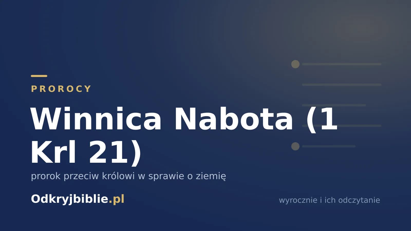 Winnica Nabota (1 Krl 21) — prorok przeciw królowi w sprawie o ziemię