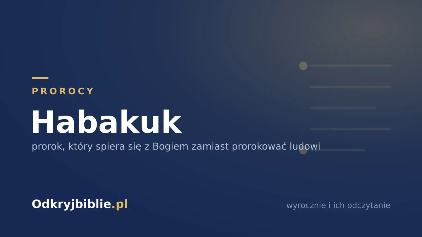 Habakuk — prorok, który spiera się z Bogiem zamiast prorokować ludowi