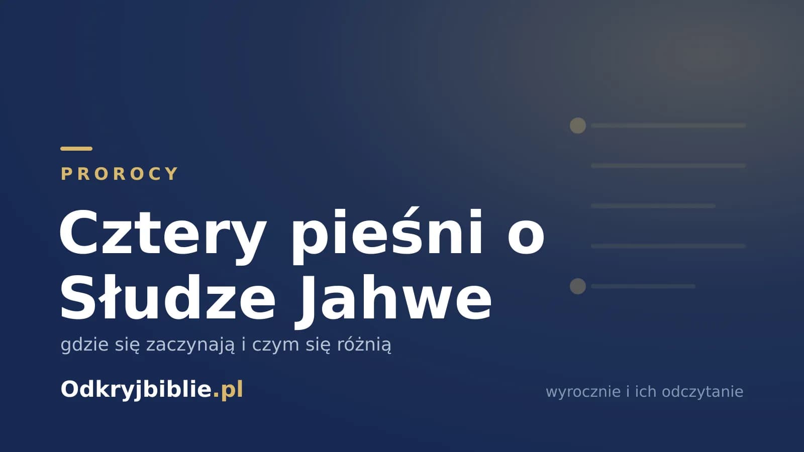 Cztery pieśni o Słudze Jahwe — gdzie się zaczynają i czym się różnią