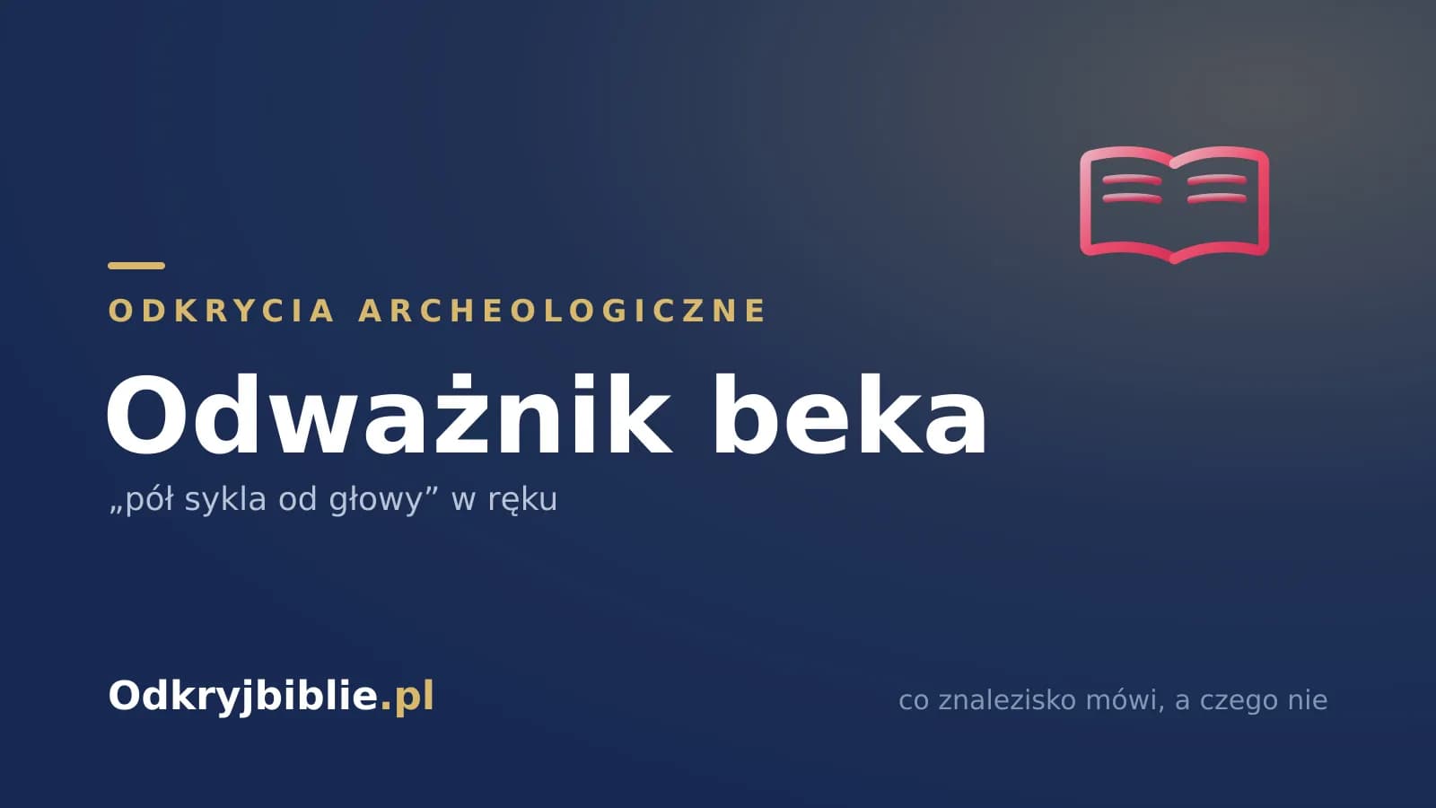 Odważnik beka — „pół sykla od głowy” w ręku