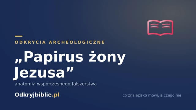 „Papirus żony Jezusa” — anatomia współczesnego fałszerstwa