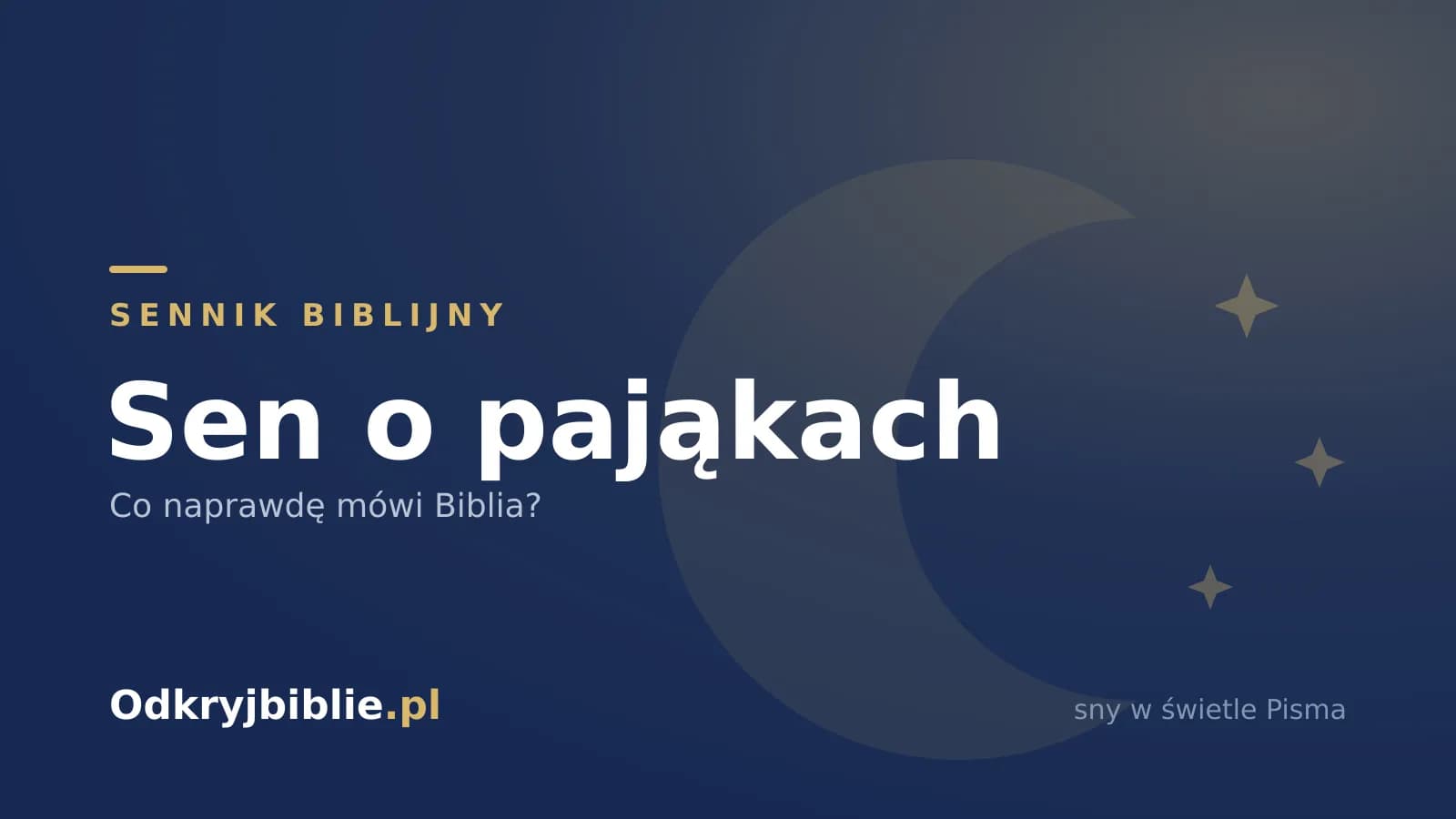 Sen o pająkach — co naprawdę mówi Biblia?
