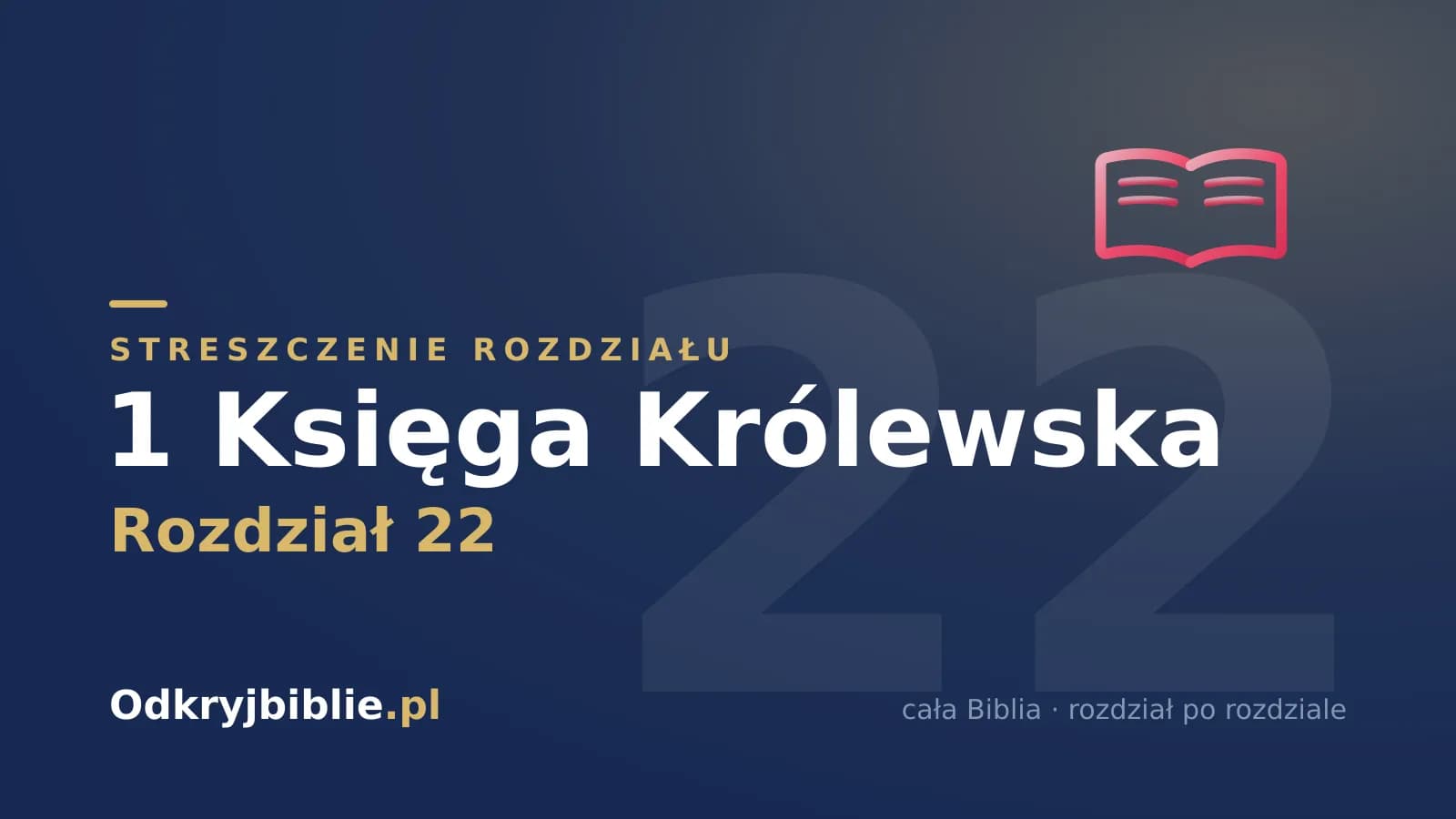 1 Księga Królewska 22 — streszczenie rozdziału