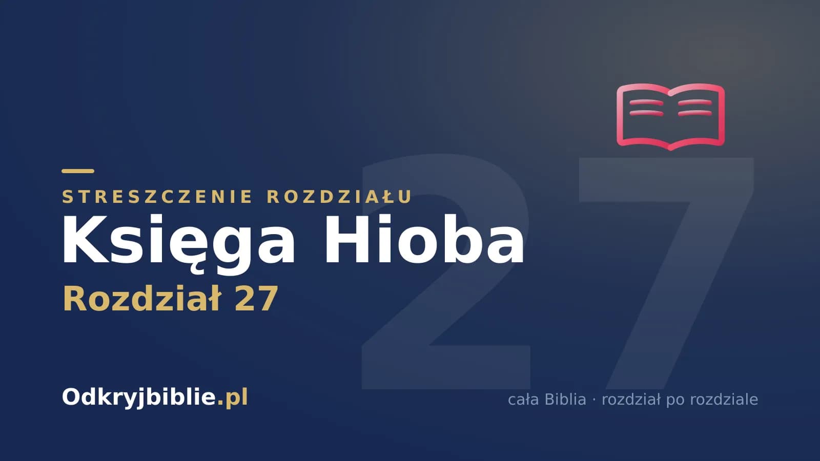 Księga Hioba 27 — streszczenie rozdziału