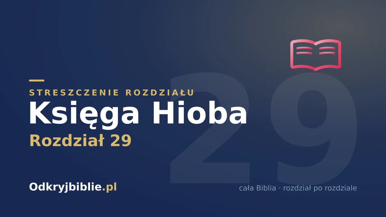 Księga Hioba 29 — streszczenie rozdziału