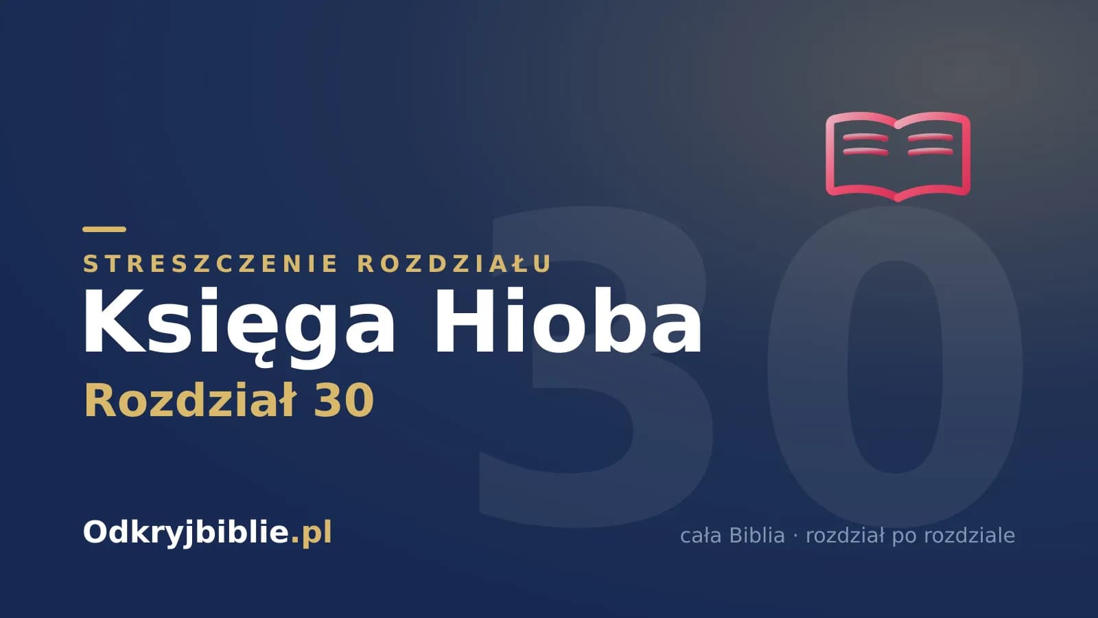 Księga Hioba 30 — streszczenie rozdziału