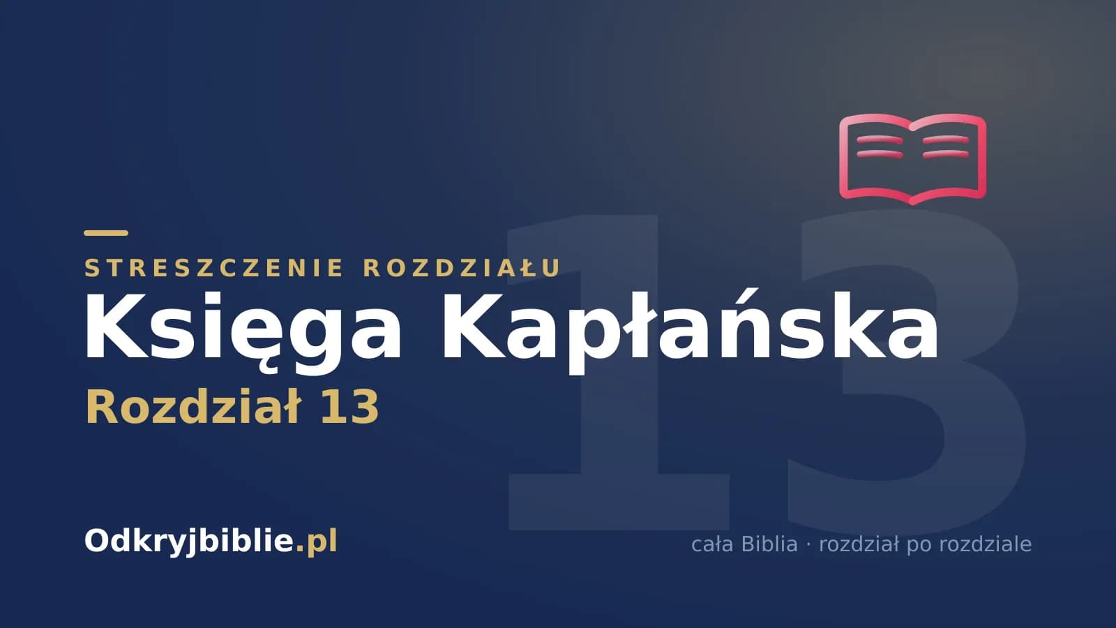 Księga Kapłańska 13 — streszczenie rozdziału