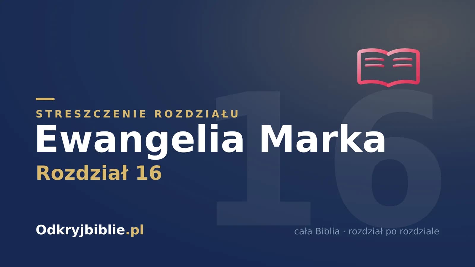 Ewangelia Marka 16 — streszczenie rozdziału