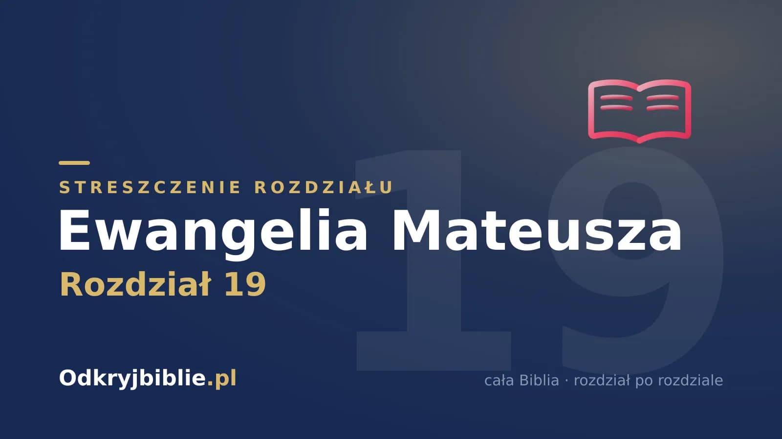 Ewangelia Mateusza 19 — streszczenie rozdziału
