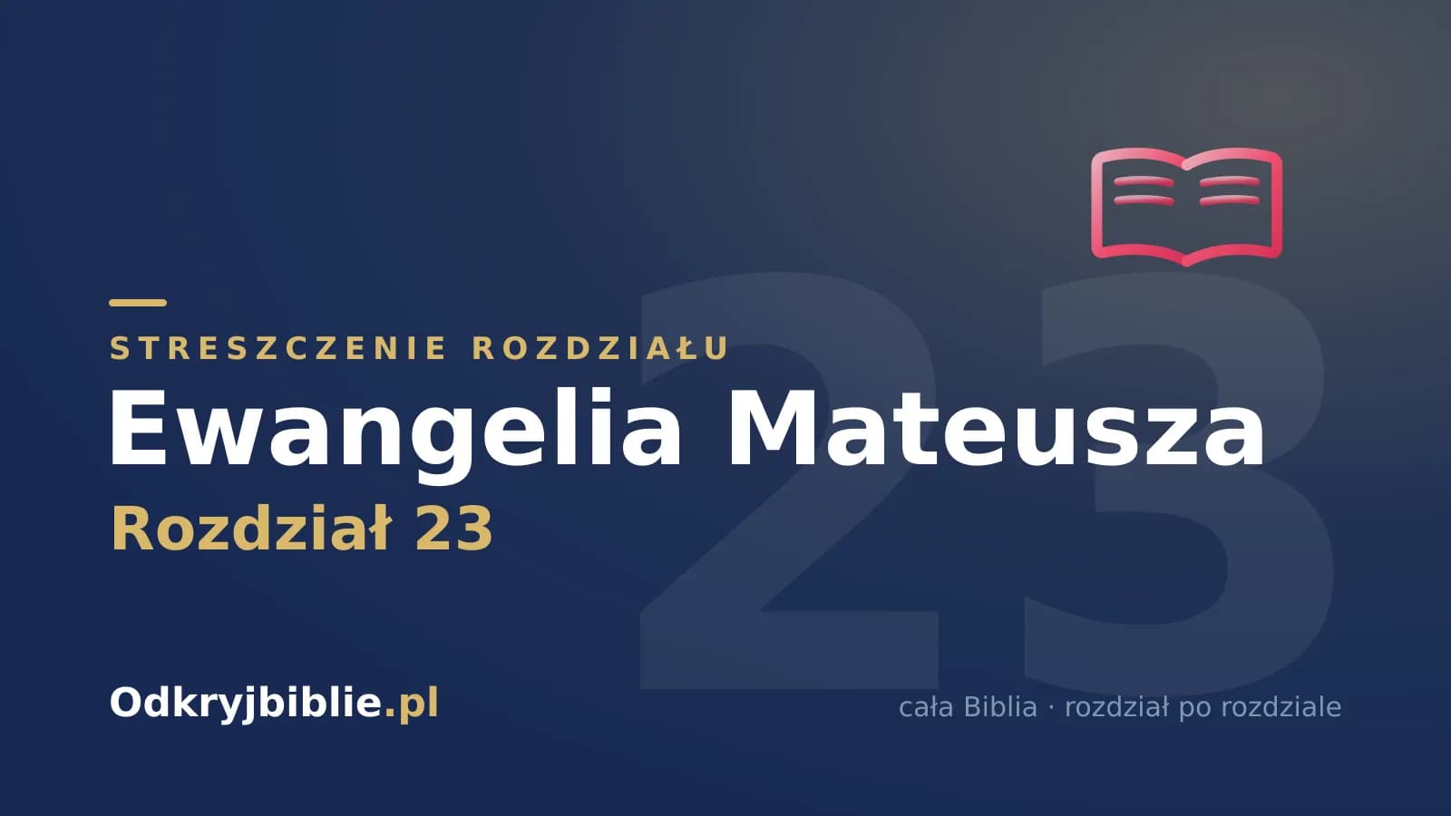 Ewangelia Mateusza 23 — streszczenie rozdziału