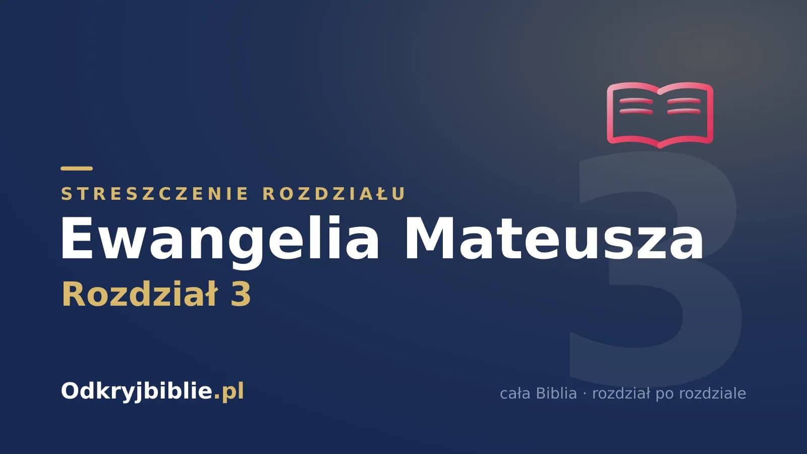 Ewangelia Mateusza 3 — streszczenie rozdziału