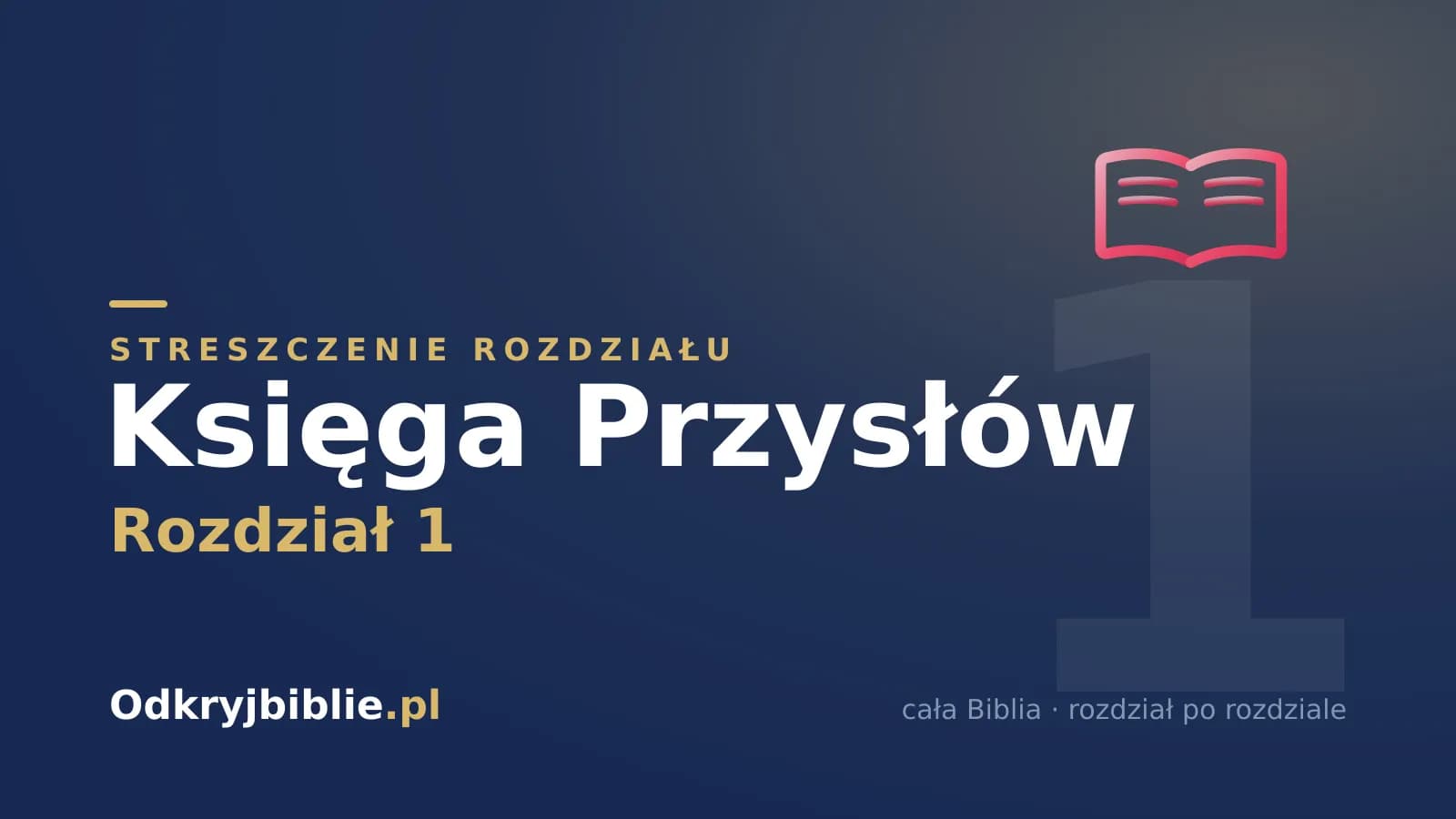 Księga Przysłów 1 — streszczenie rozdziału