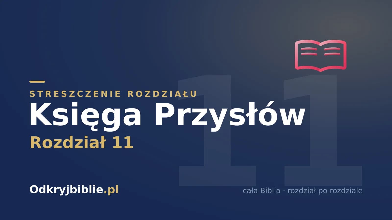Księga Przysłów 11 — streszczenie rozdziału
