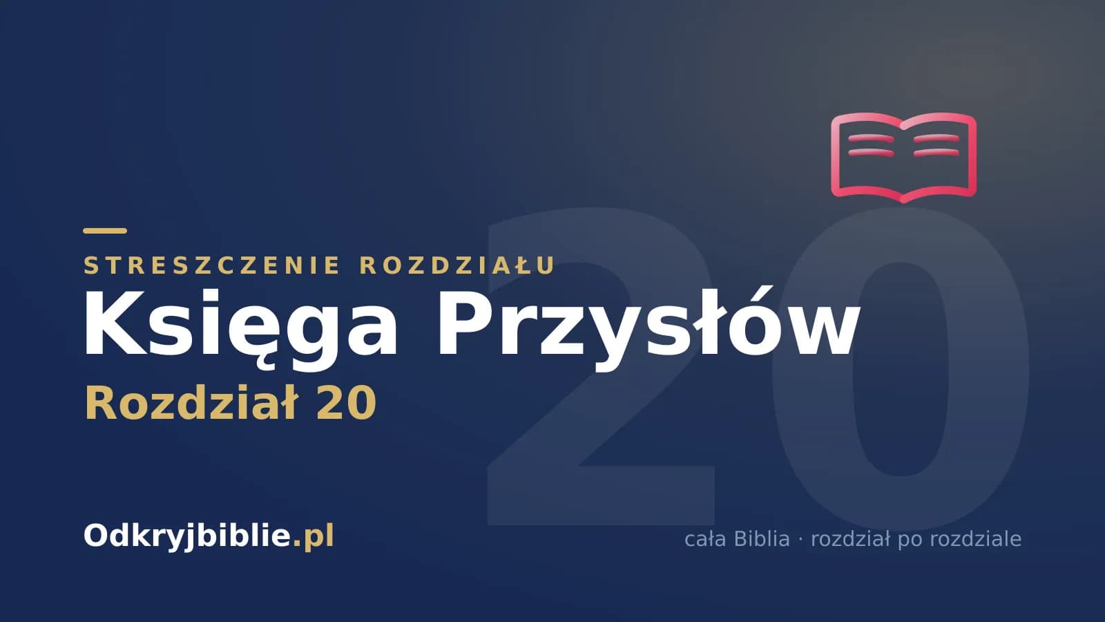 Księga Przysłów 20 — streszczenie rozdziału