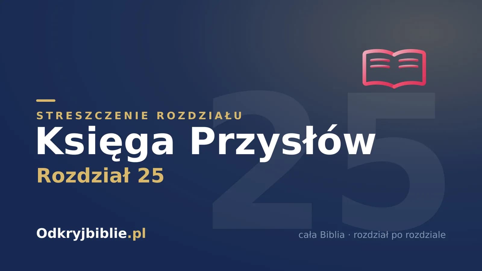 Księga Przysłów 25 — streszczenie rozdziału