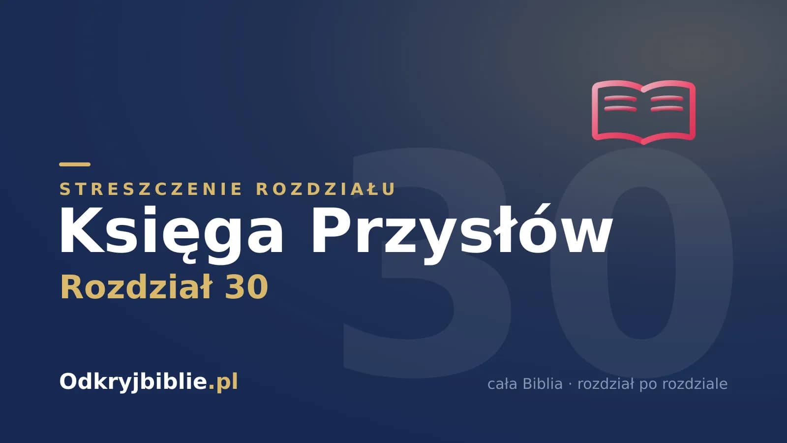 Księga Przysłów 30 — streszczenie rozdziału