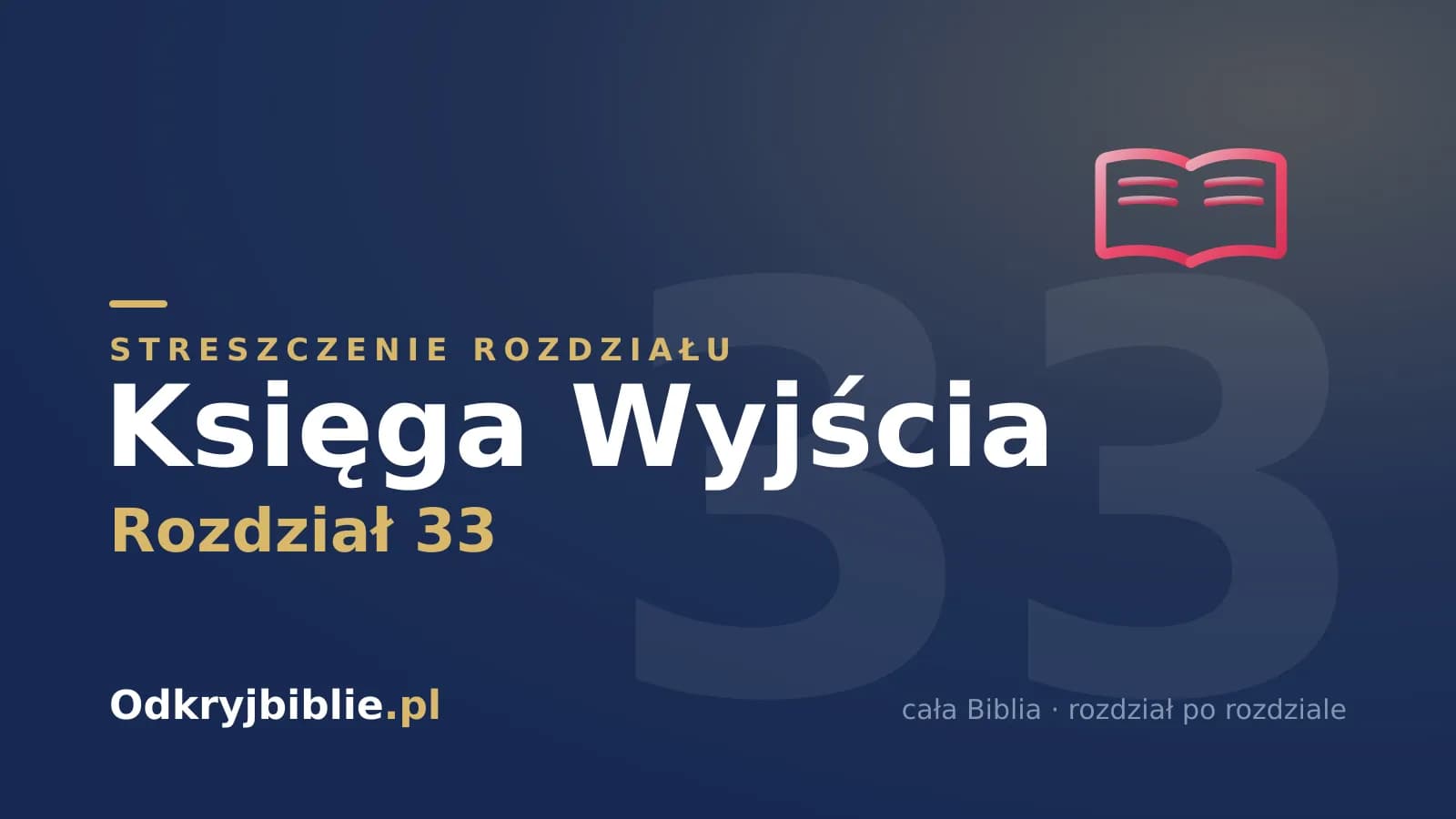 Księga Wyjścia 33 — streszczenie rozdziału