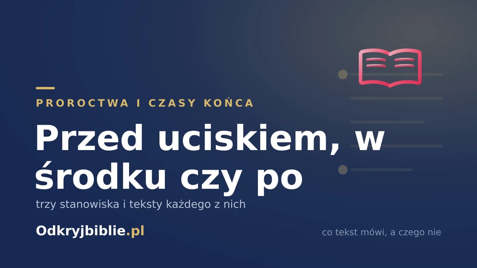 Przed uciskiem, w środku czy po — trzy stanowiska i teksty każdego z nich