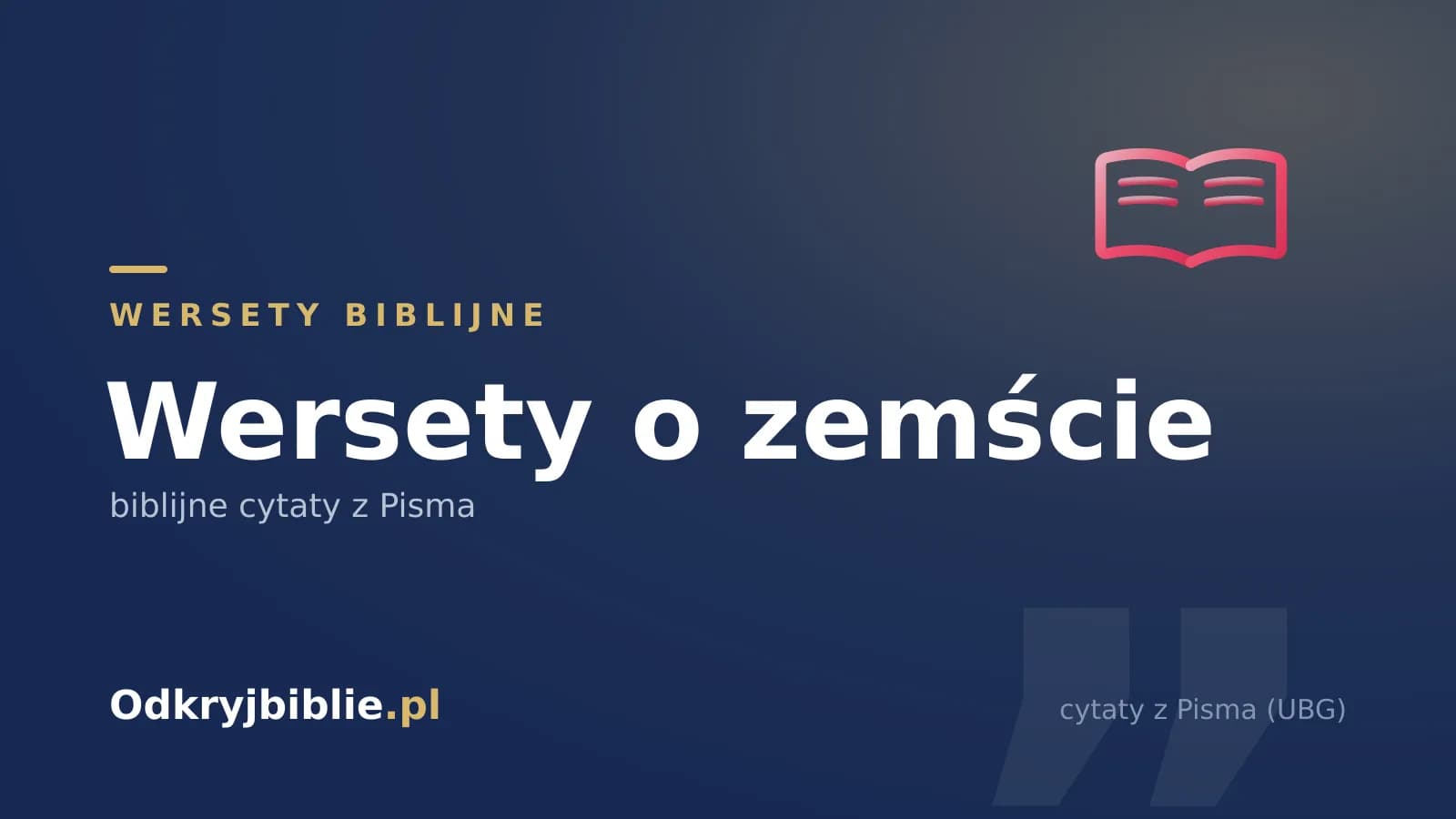 Wersety o zemście — biblijne cytaty z Pisma