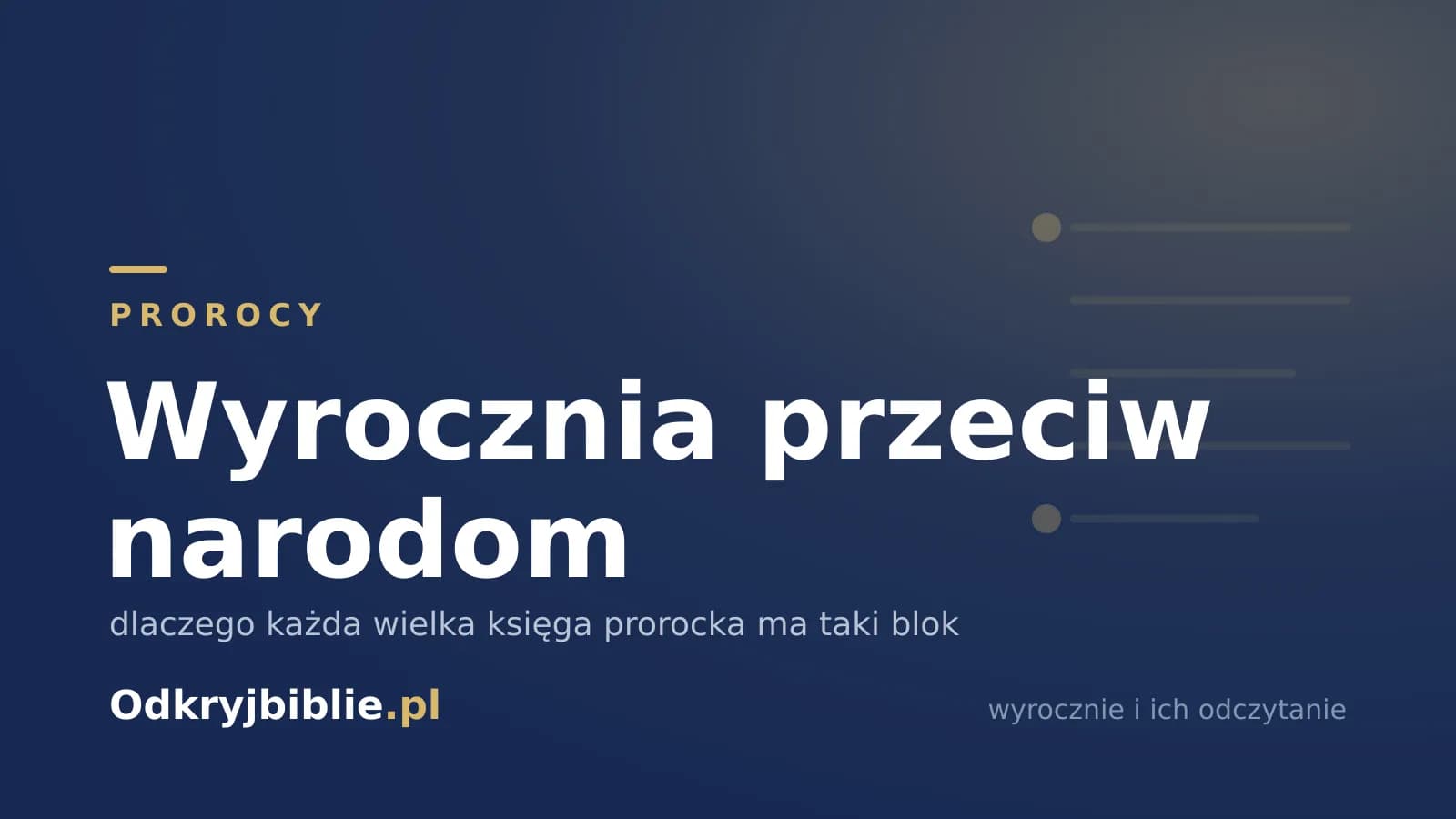 Wyrocznia przeciw narodom — dlaczego każda wielka księga prorocka ma taki blok