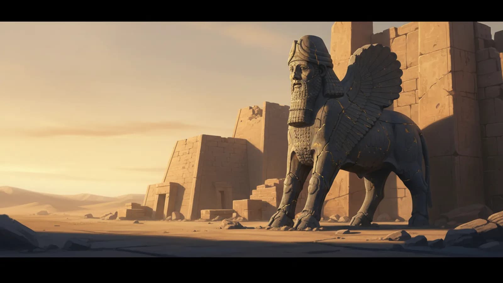 Lamassu z Mosulu i pałac Esarhaddona