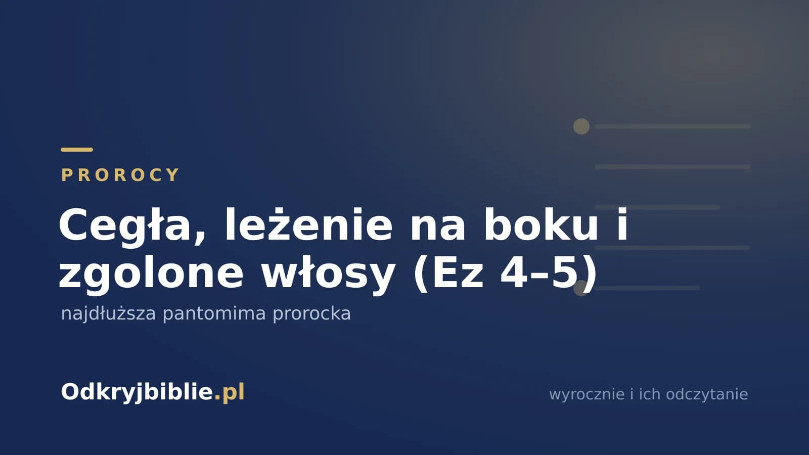 Cegła, leżenie na boku i zgolone włosy (Ez 4–5) — najdłuższa pantomima prorocka
