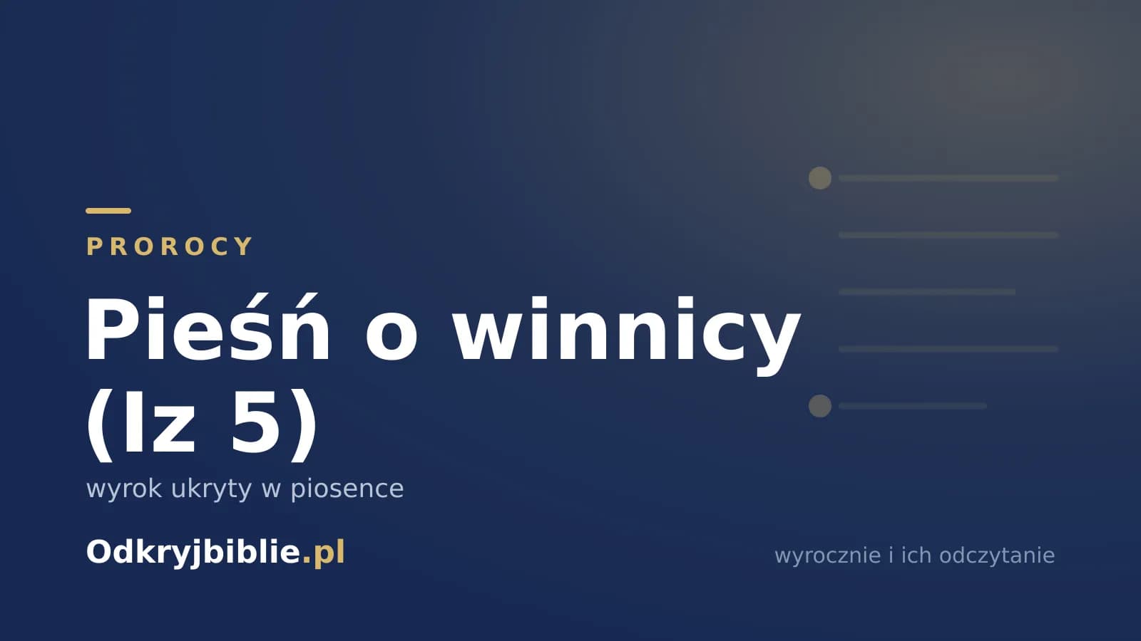 Pieśń o winnicy (Iz 5) — wyrok ukryty w piosence