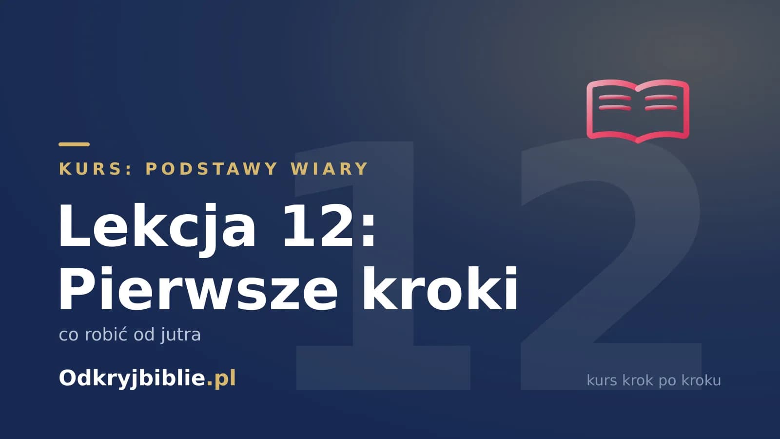 Lekcja 12: Pierwsze kroki — co robić od jutra