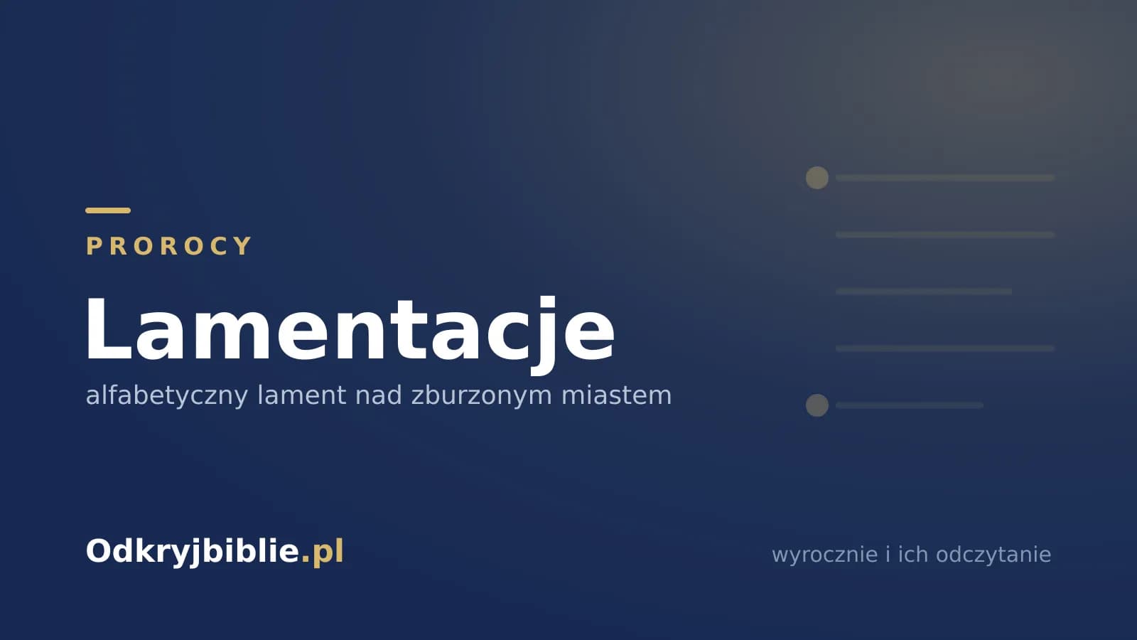 Lamentacje — alfabetyczny lament nad zburzonym miastem