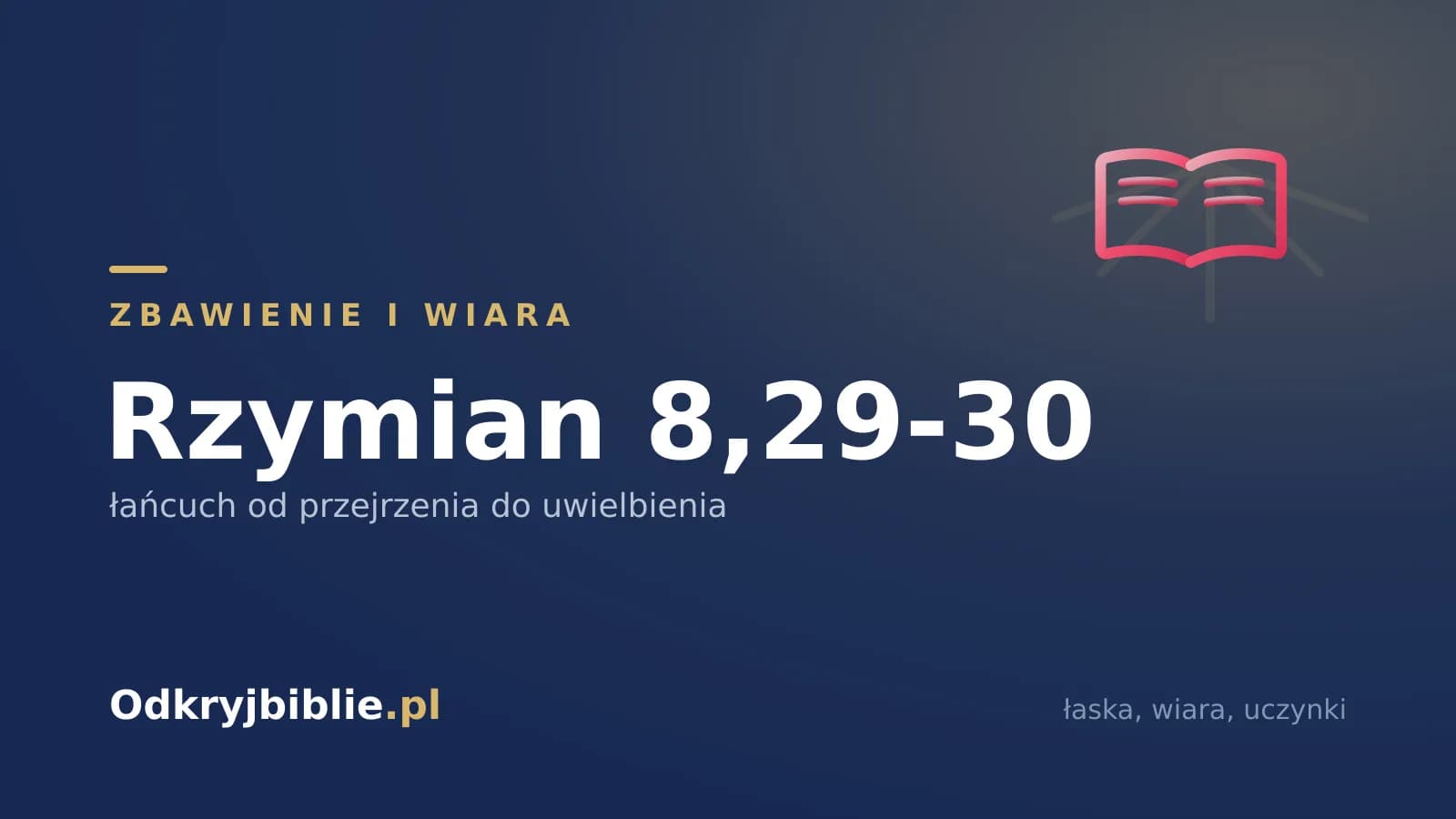 Rzymian 8,29-30 — łańcuch od przejrzenia do uwielbienia