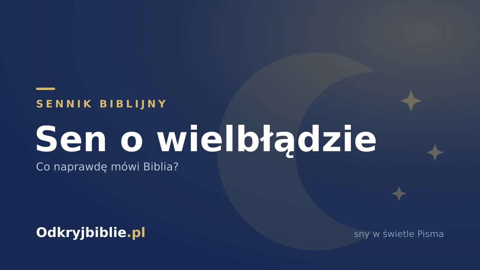 Sen o wielbłądzie — co naprawdę mówi Biblia?