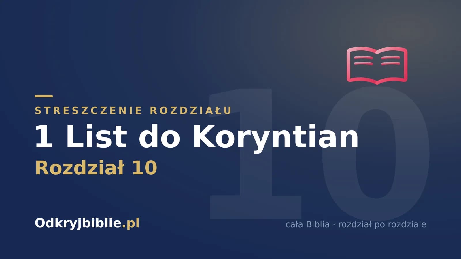 1 List do Koryntian 10 — streszczenie rozdziału