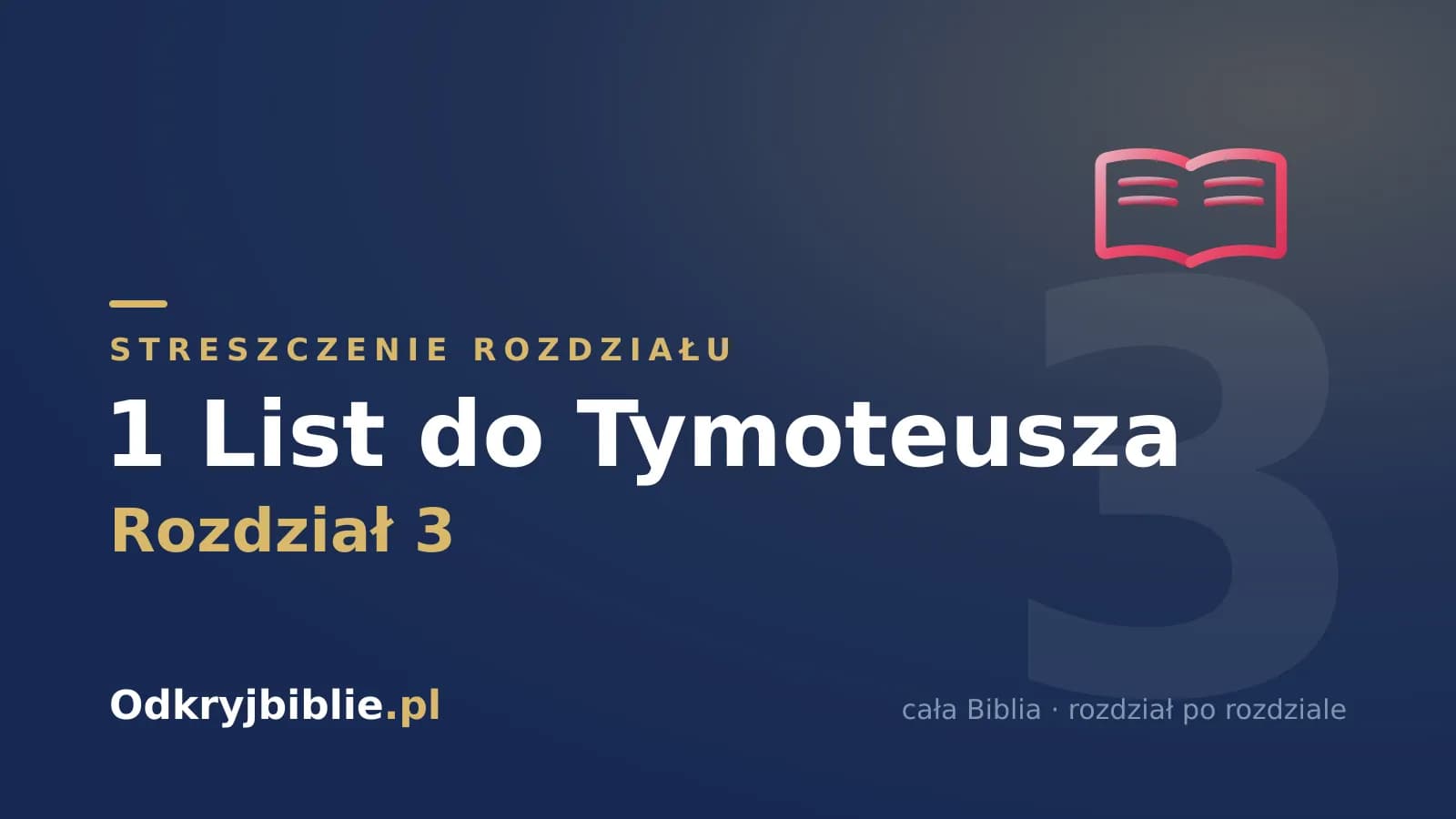 1 List do Tymoteusza 3 — streszczenie rozdziału