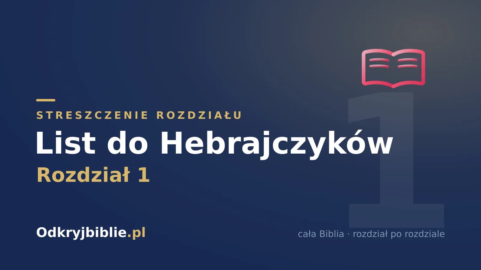 List do Hebrajczyków 1 — streszczenie rozdziału