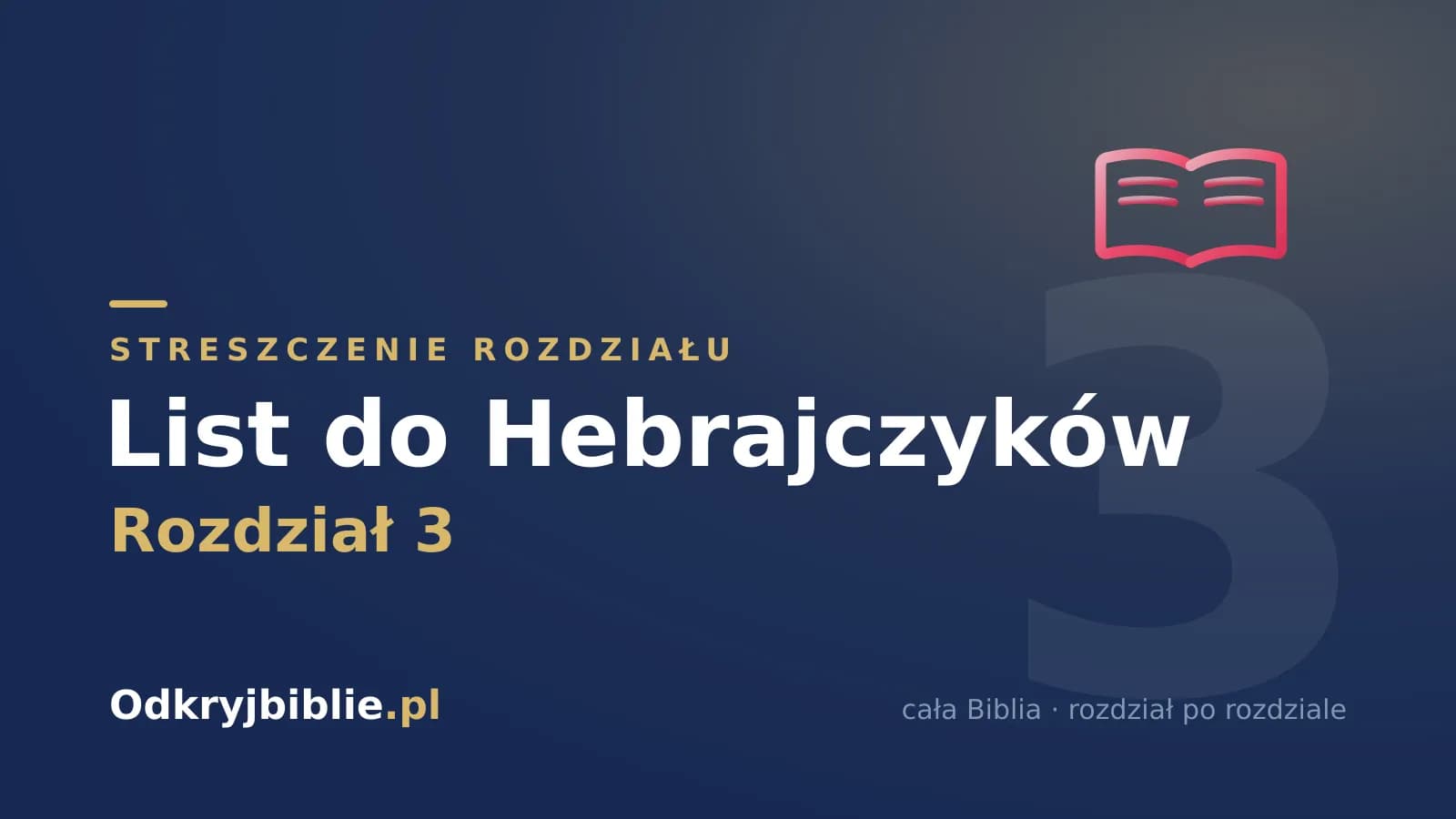 List do Hebrajczyków 3 — streszczenie rozdziału
