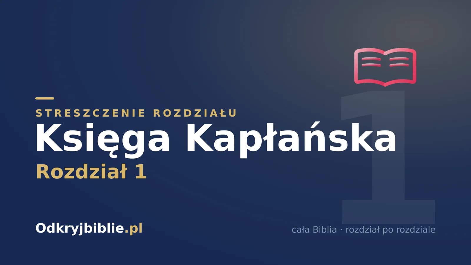 Księga Kapłańska 1 — streszczenie rozdziału