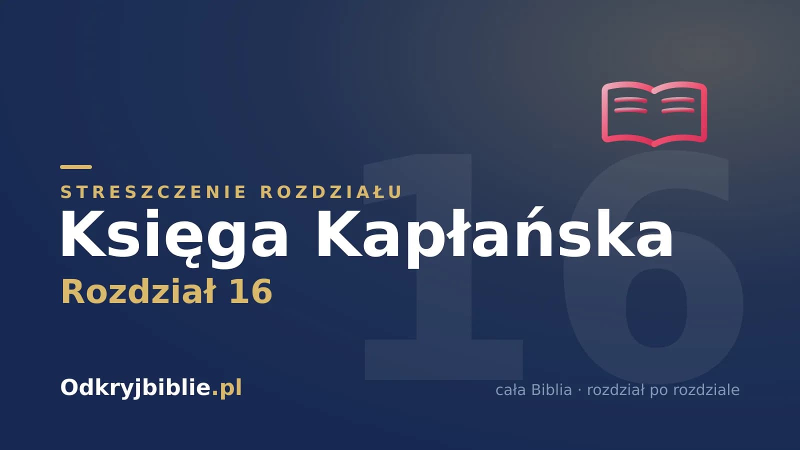 Księga Kapłańska 16 — streszczenie rozdziału