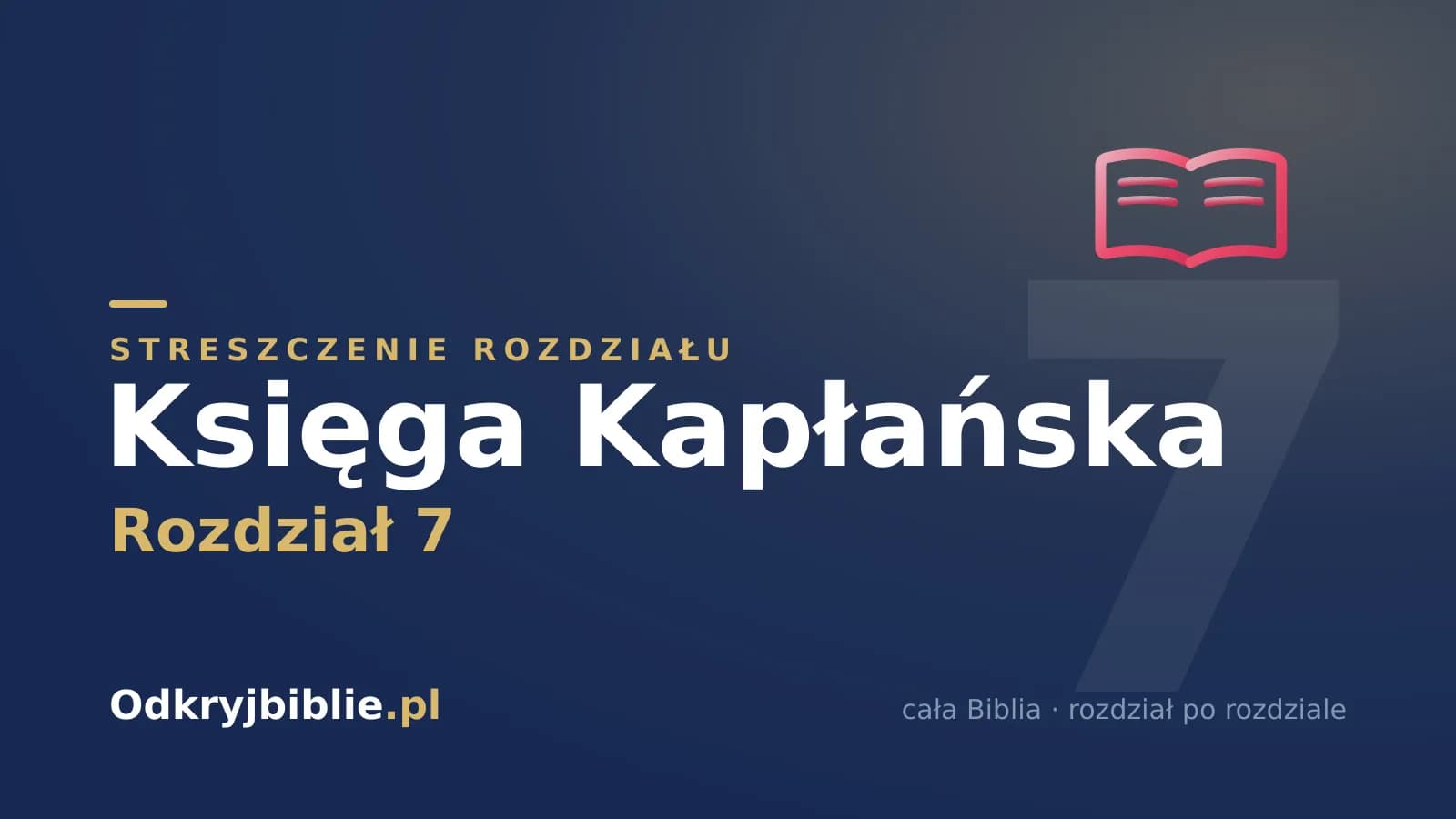 Księga Kapłańska 7 — streszczenie rozdziału