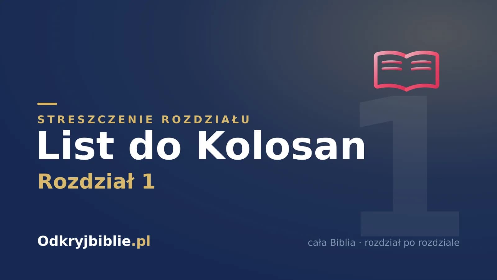 List do Kolosan 1 — streszczenie rozdziału