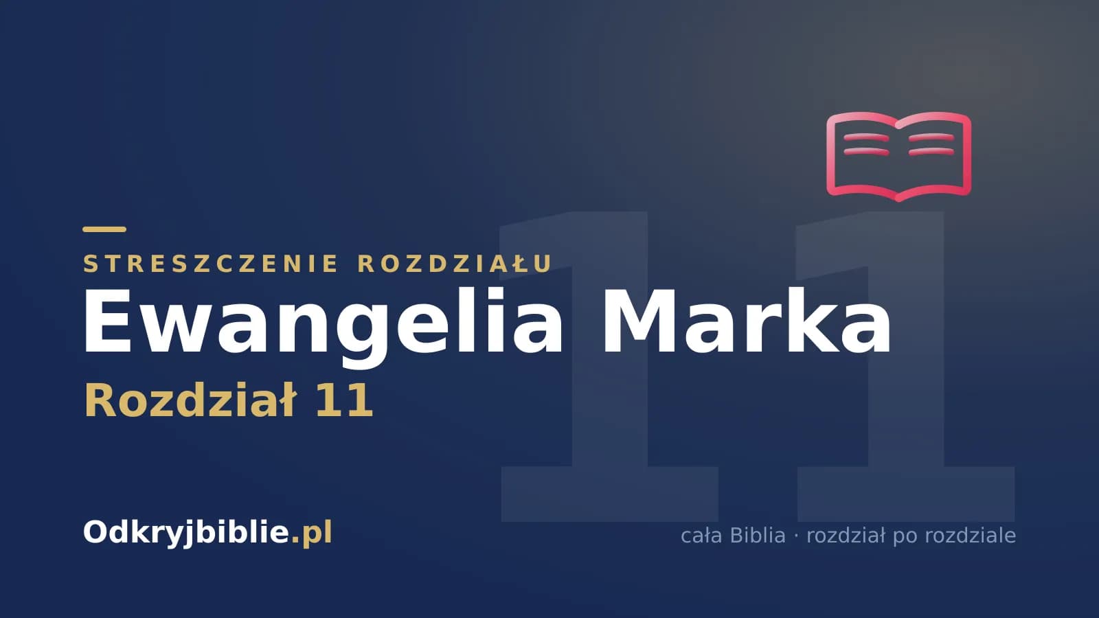 Ewangelia Marka 11 — streszczenie rozdziału