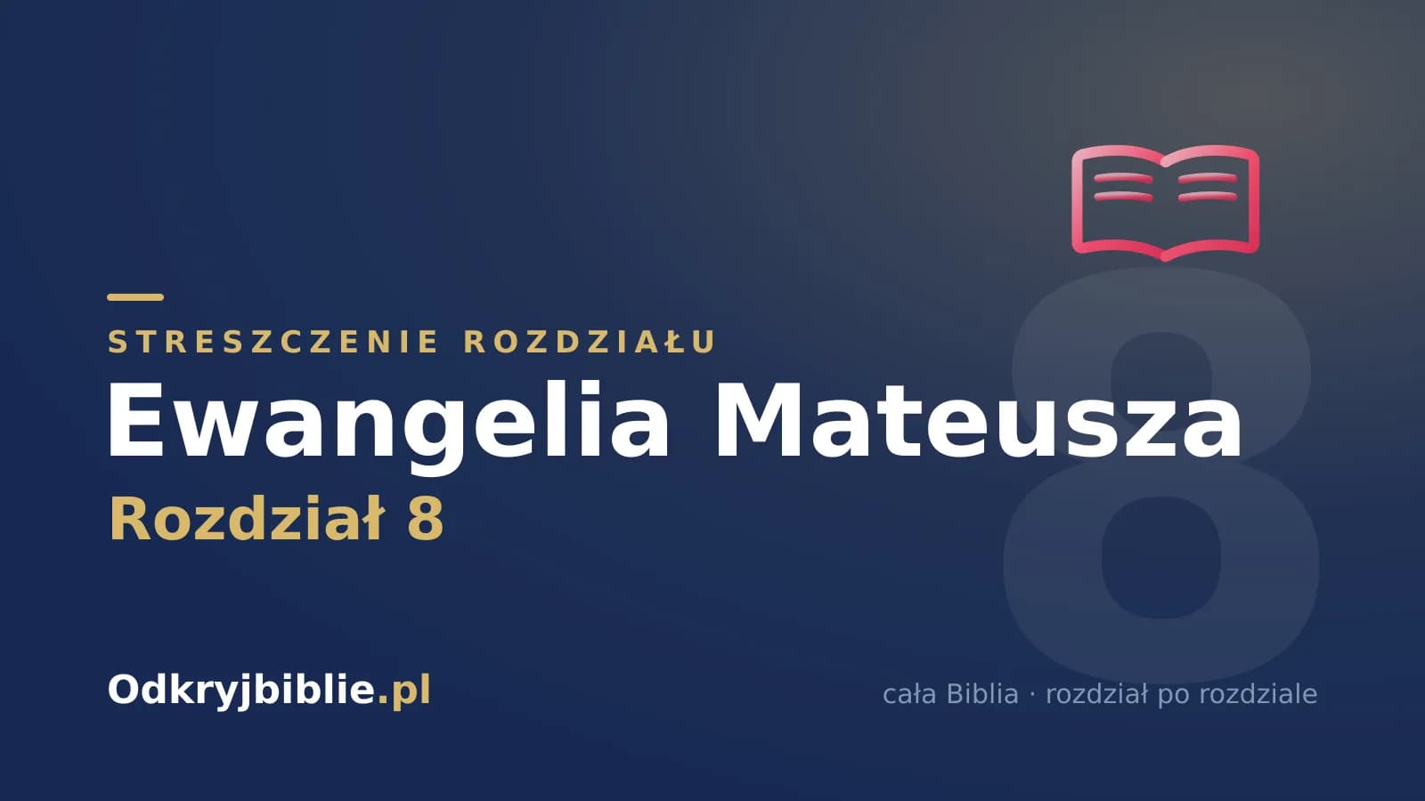 Ewangelia Mateusza 8 — streszczenie rozdziału