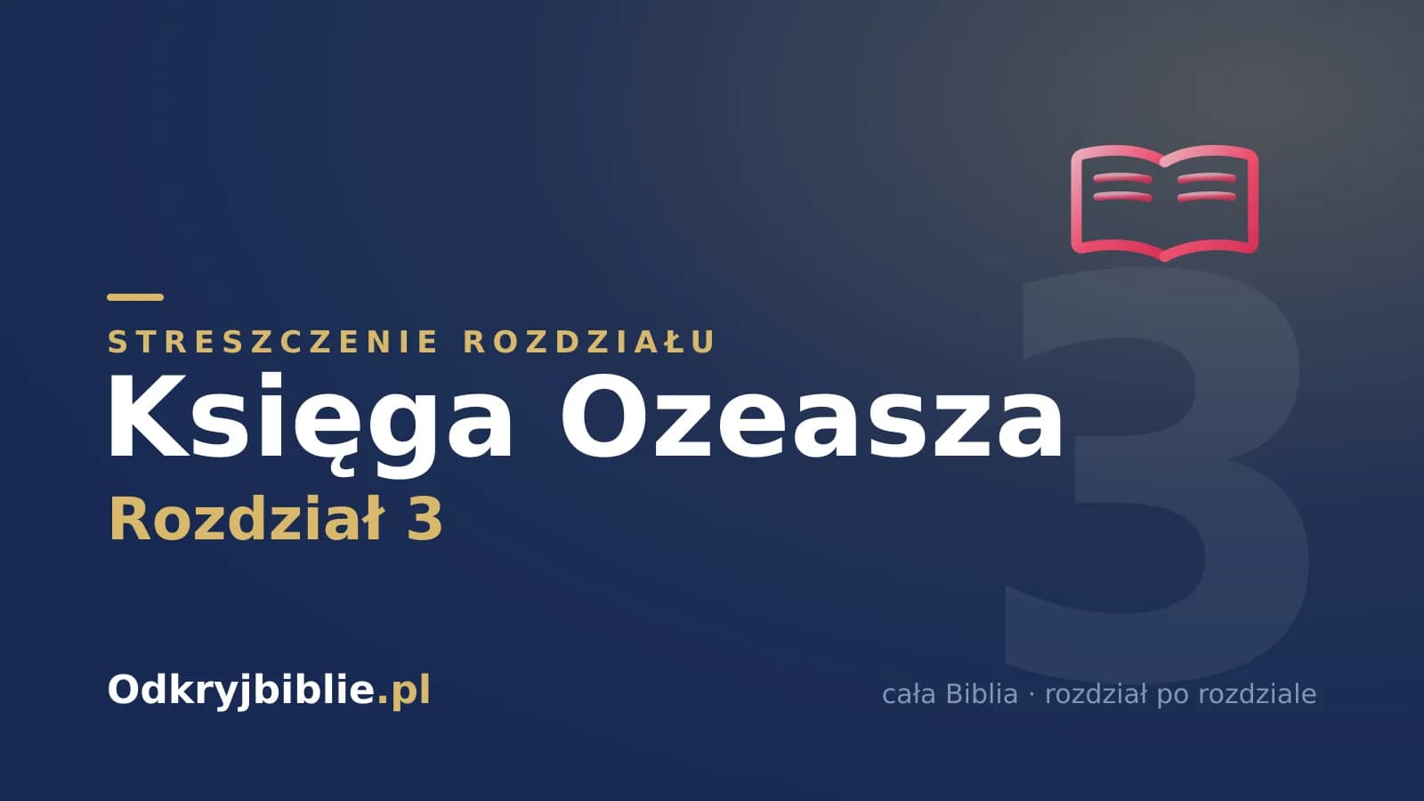 Księga Ozeasza 3 — streszczenie rozdziału