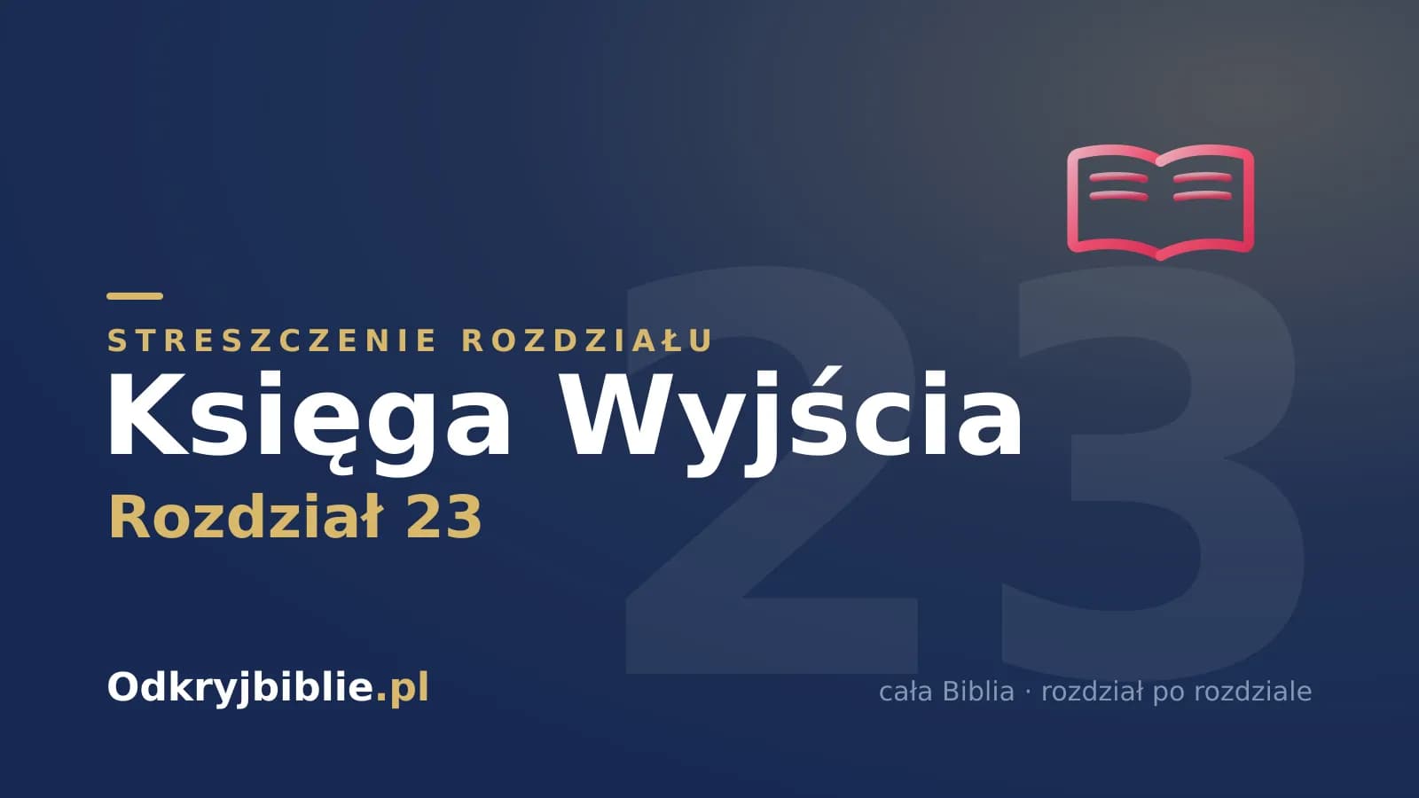 Księga Wyjścia 23 — streszczenie rozdziału