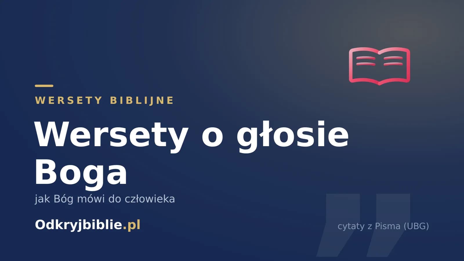 Wersety o głosie Boga — jak Bóg mówi do człowieka