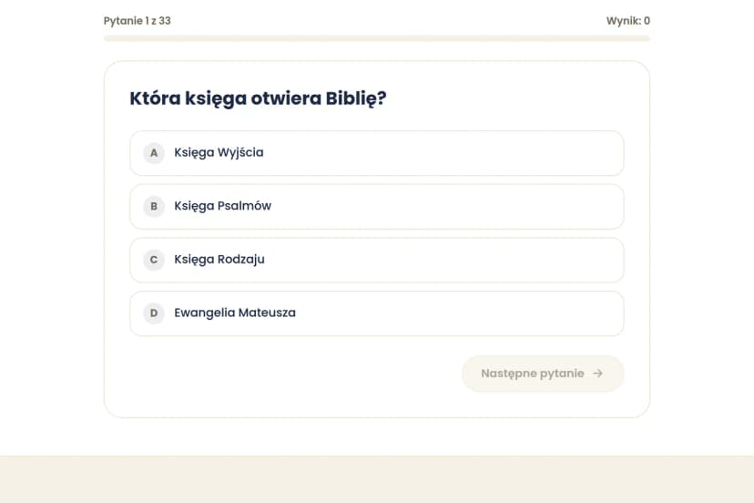 Zrzut ekranu: Quizy biblijne